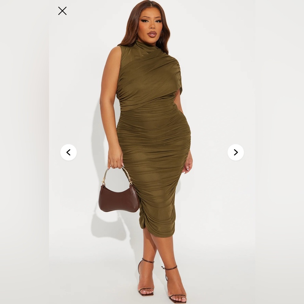 Fashion Nova Olive Midi Dress